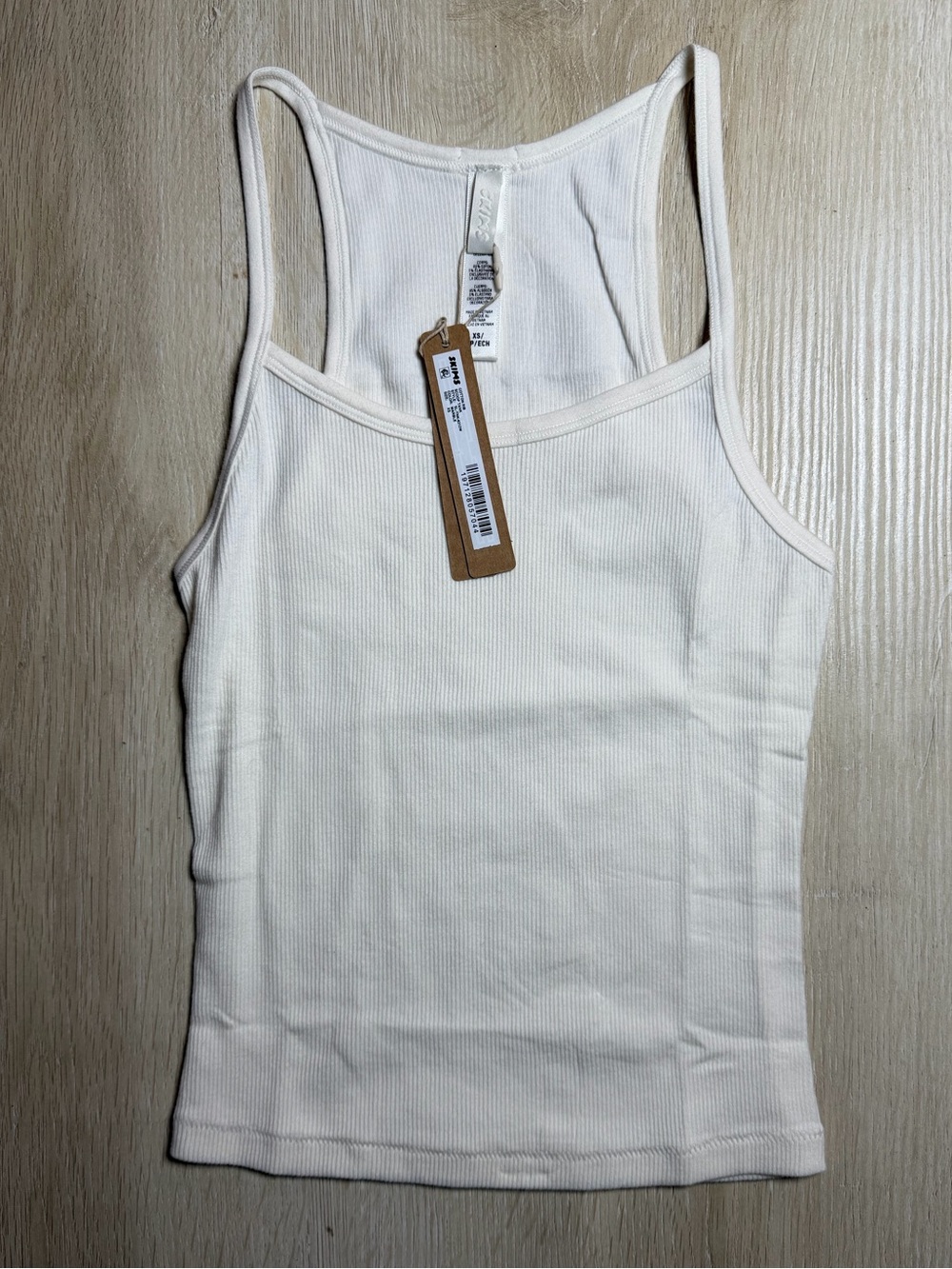Skims Cotton Rib Scoop Tank in Marble NWT Size XS